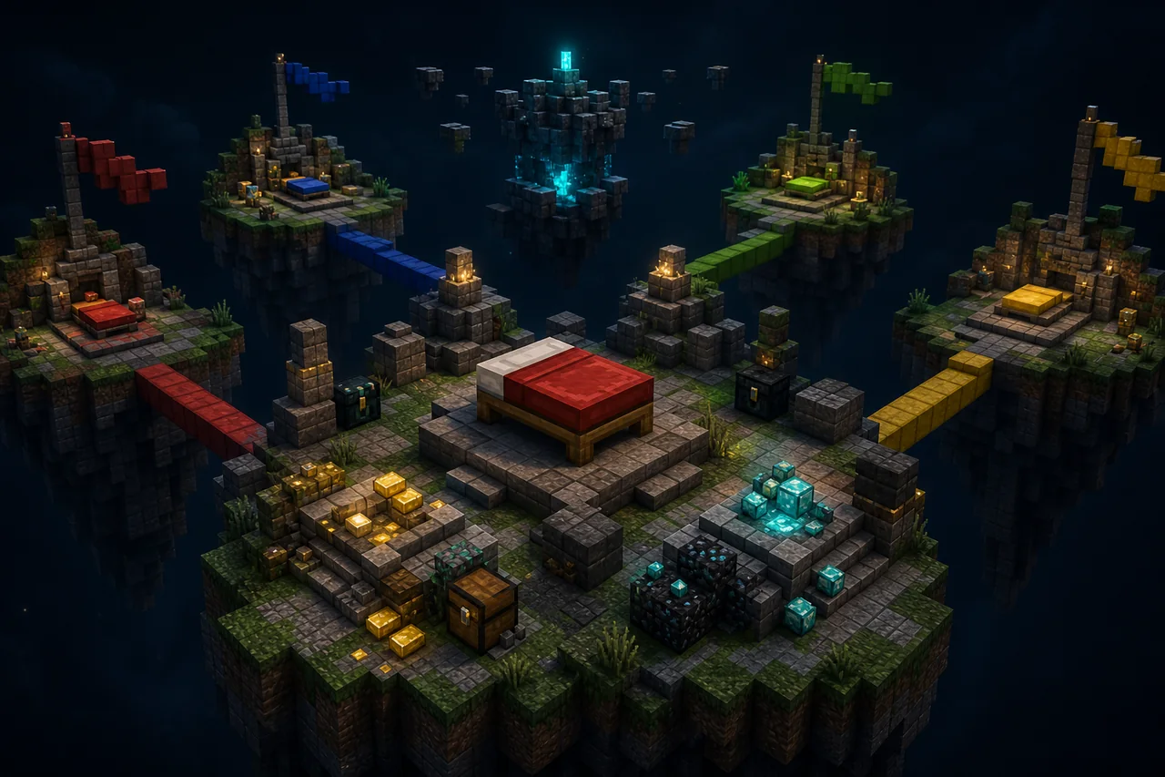 Bedwars map for minecraft bedrock multiplayer setup rules and install guide