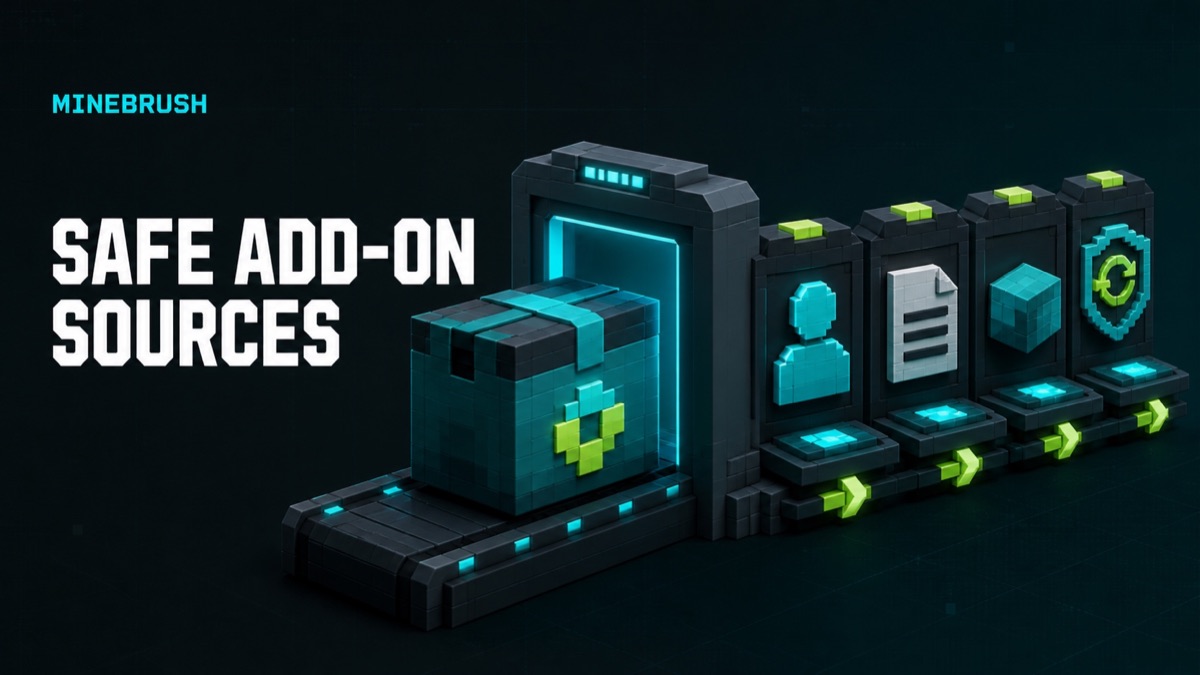 MineBrush Safe Add-on Sources guide cover