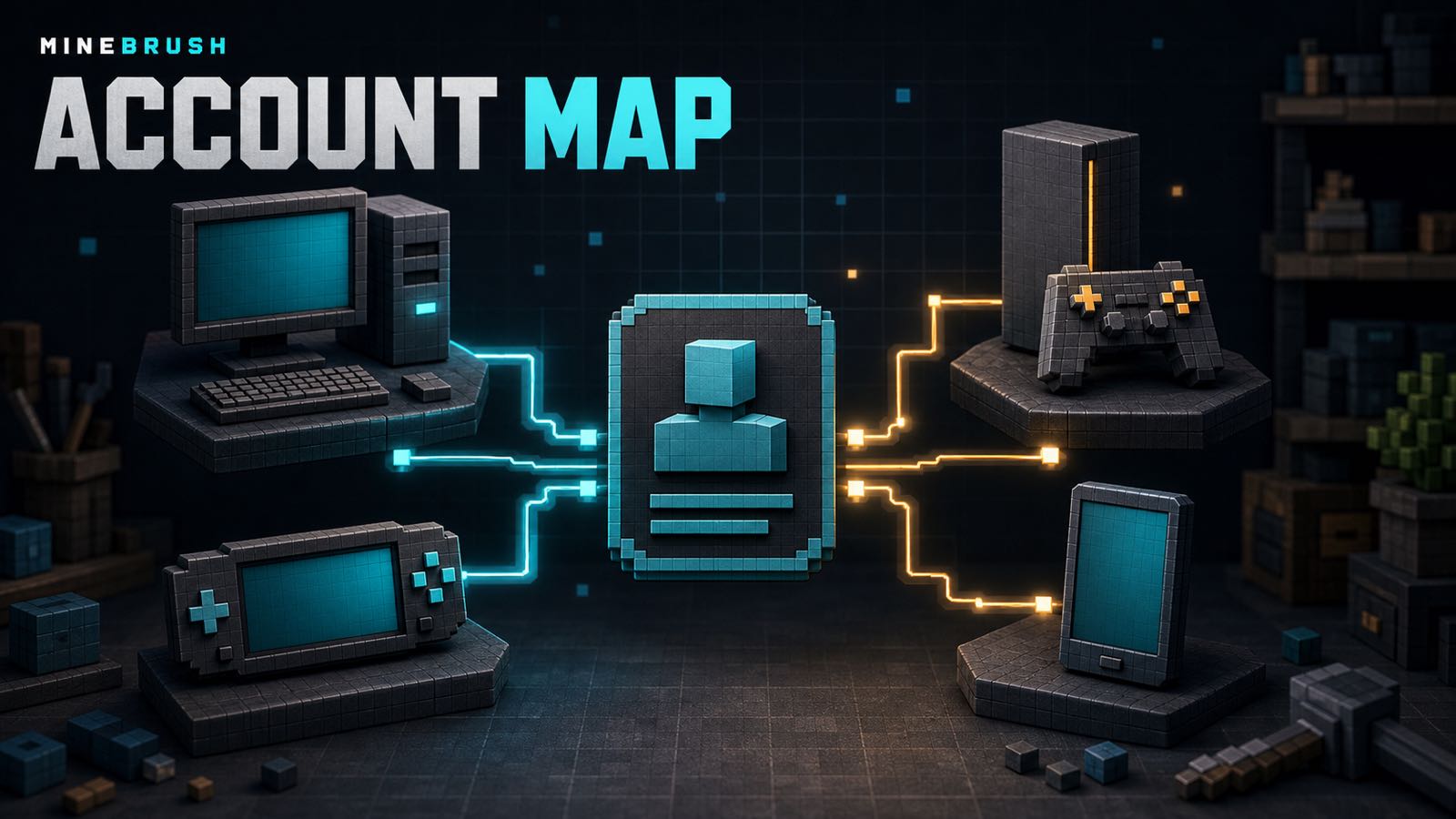 MineBrush Bedrock account map guide cover