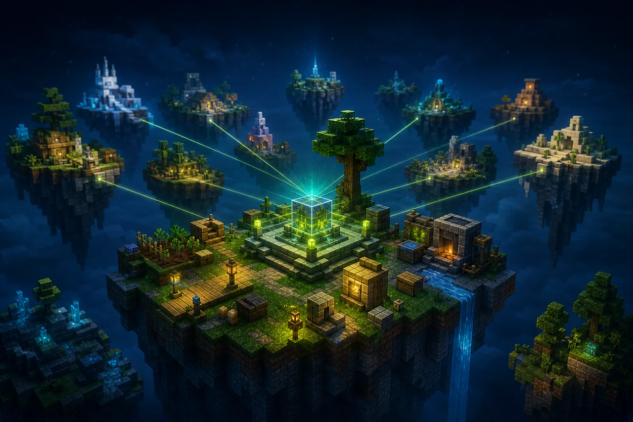 Mega skyblock for minecraft bedrock islands progression and install guide