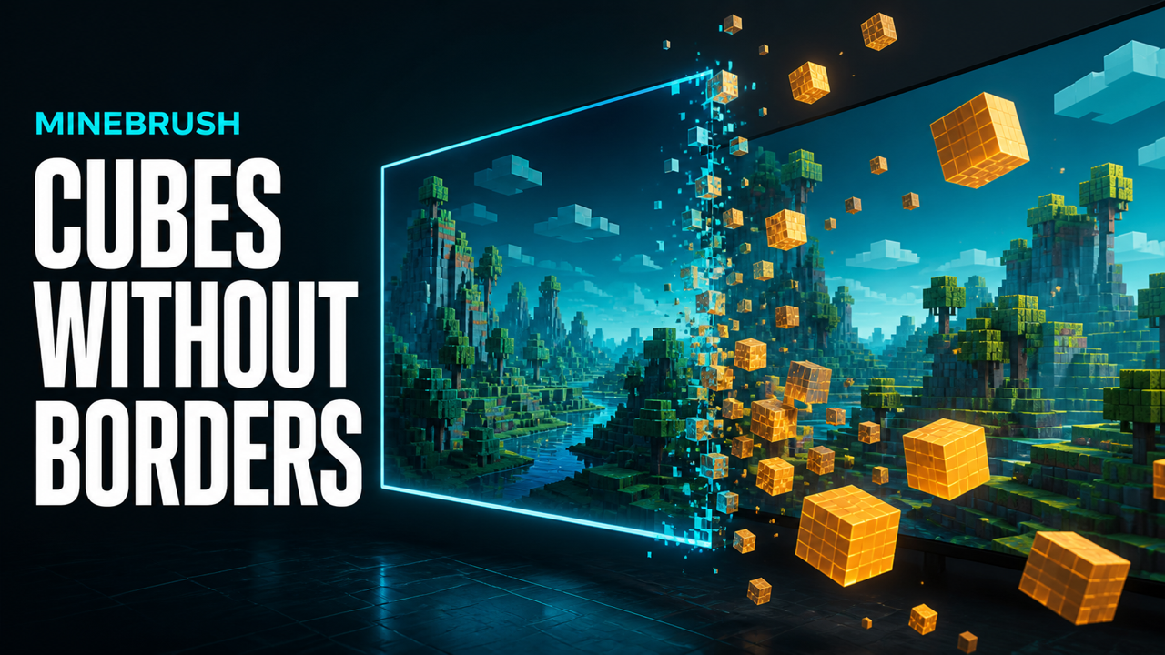 Minebrush cubes without borders cover 1280x720