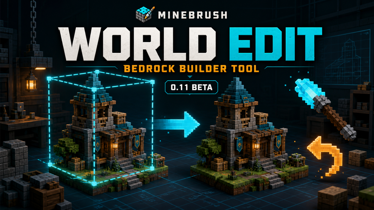 Minebrush worldedit bedrock cover 1280x720