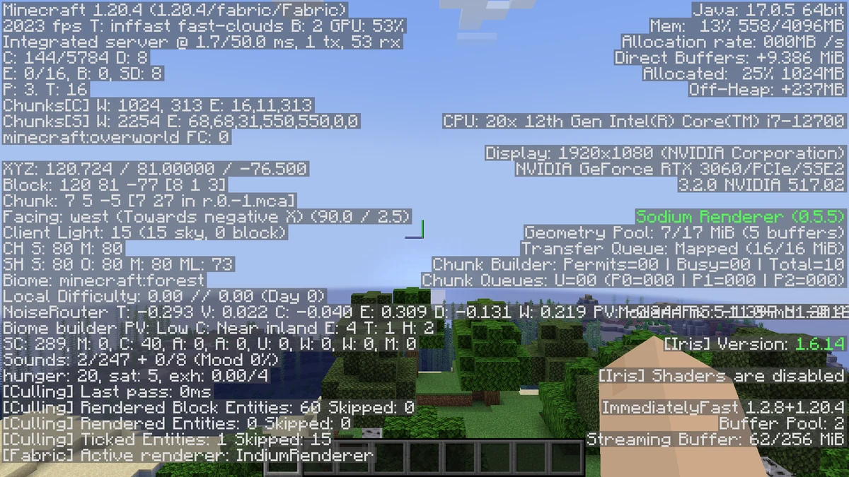 With BadOptimizations, no pop-up notification: Thosea’s historical Minecraft 1.20.4 FPS comparison
