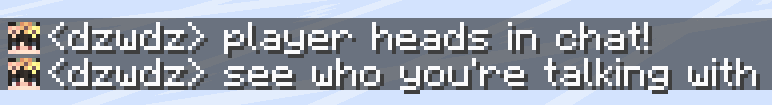 Two Minecraft chat lines with dzwdz’s skin portrait to the left