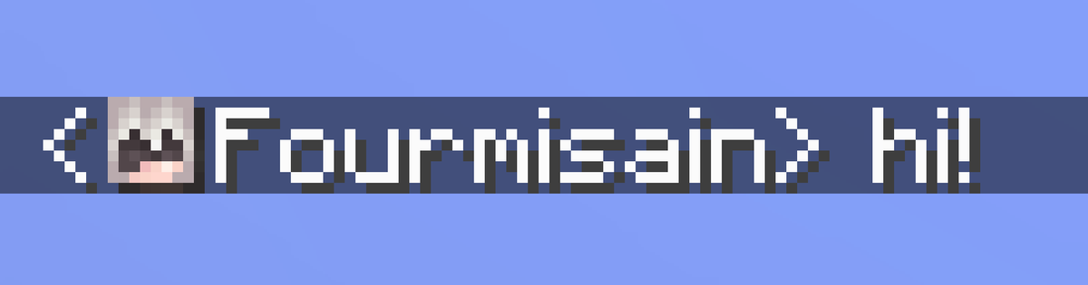 Enlarged author example of a player chat portrait and text with a shadow