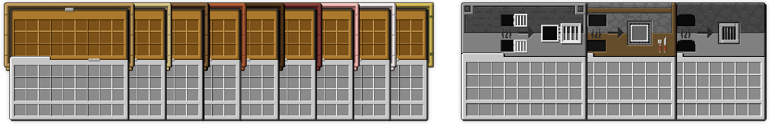 Creator overview of wooden storage and workstation interfaces