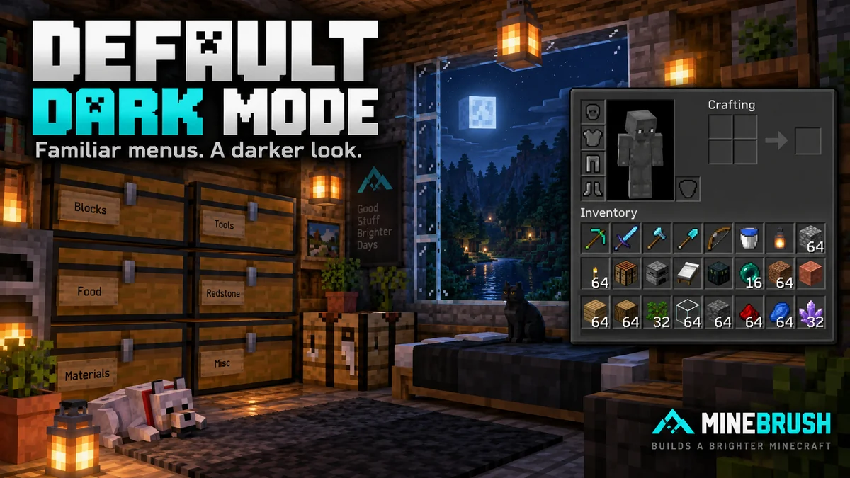 Default dark mode for minecraft visual scope compatibility and pack order guide