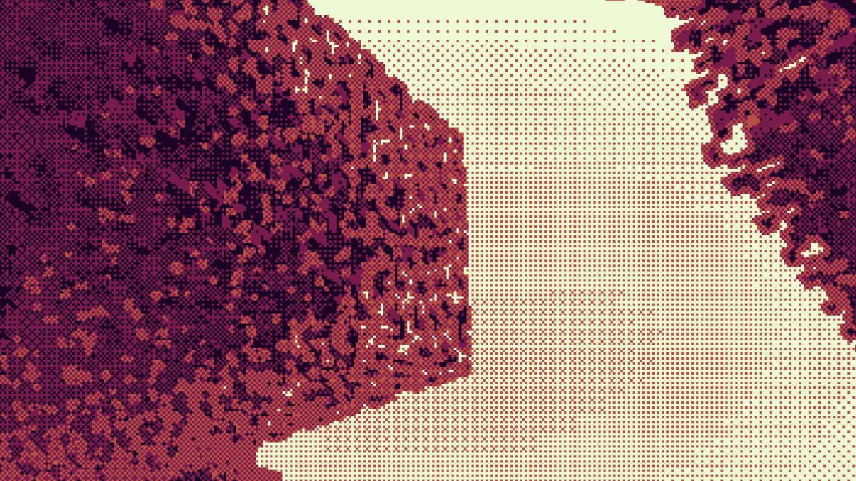 Dither shader: Crimson: warm colours and patterned shading