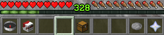 Official Hypixel lobby hotbar with compass profile chest dye and nether star