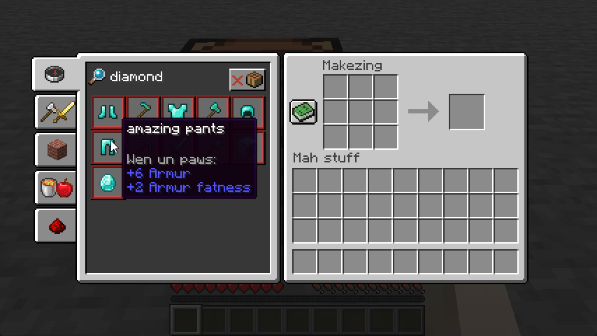 English diamond search in a differently localized recipe book