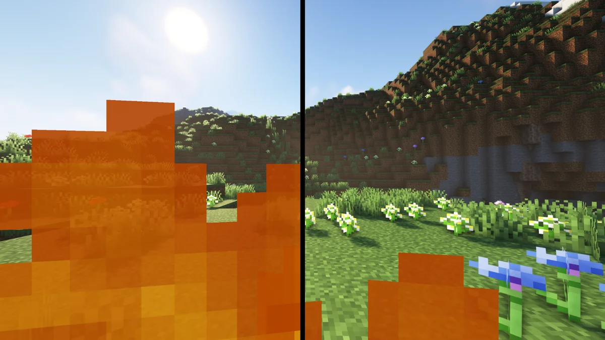 Haikis comparison: large normal fire overlay on the left and Low on Fire's lower overlay on the right