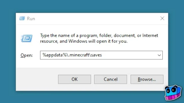 IJAMinecraft Windows Run screenshot with the default Java saves path