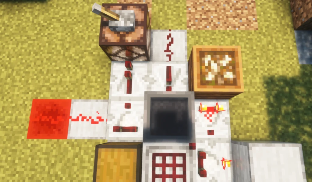 Chest comparator circuit connected to the lamp and input hopper