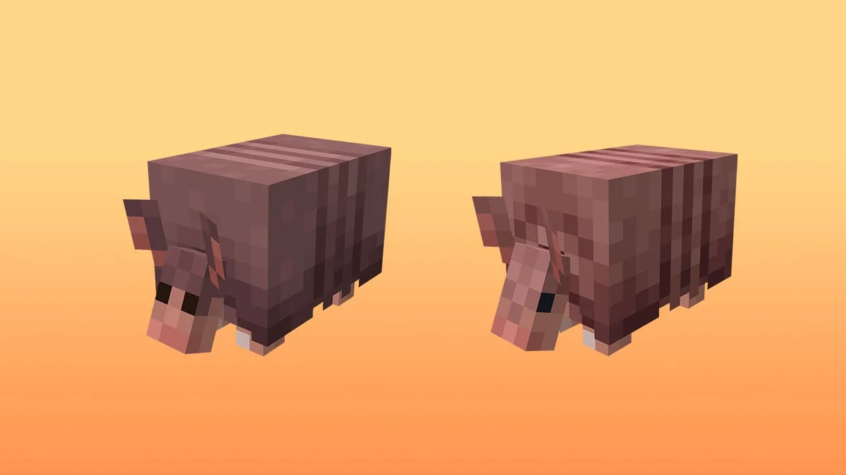 Official comparison of the early armadillo design on the left and final design on the right