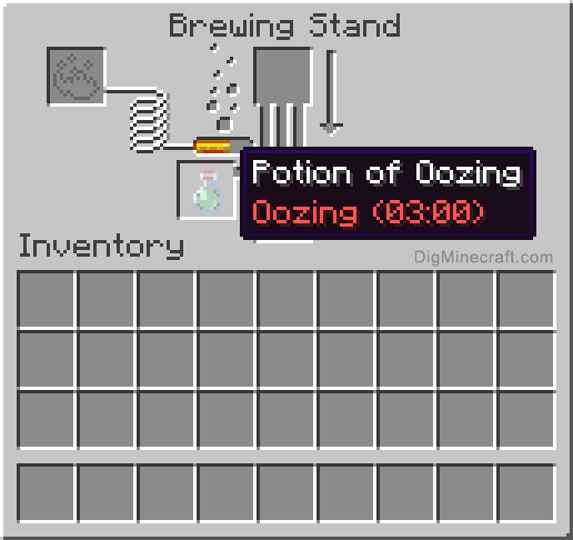 Finished Potion of Oozing showing Oozing 03:00 in its tooltip