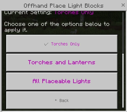 Offhand placement filter with three available choices