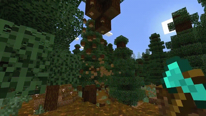 Sneak-felling a tall tree with an axe
