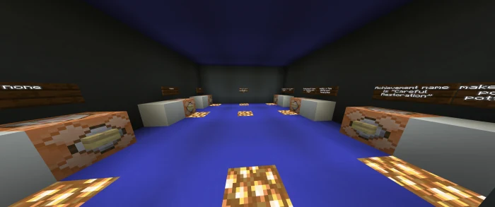 Achievement stations including the Careful Restoration display