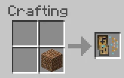 One dirt block crafting into the Option Controller