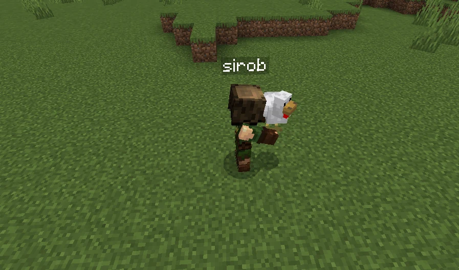 Player carrying a chicken in both hands
