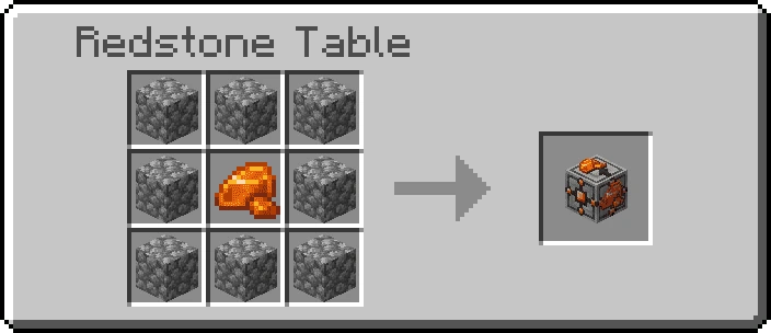 Insta Farm block recipe with eight cobblestone surrounding its signature ingredient