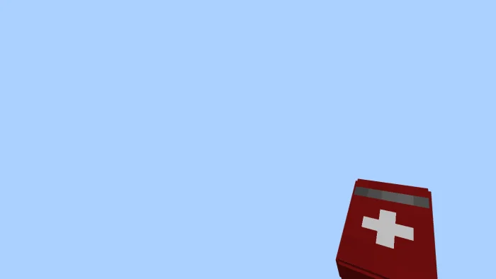 Red Crossbattle first-aid kit with a white cross