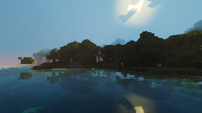 The river reflects the forest and sky, leaving space for a waterfront build.
