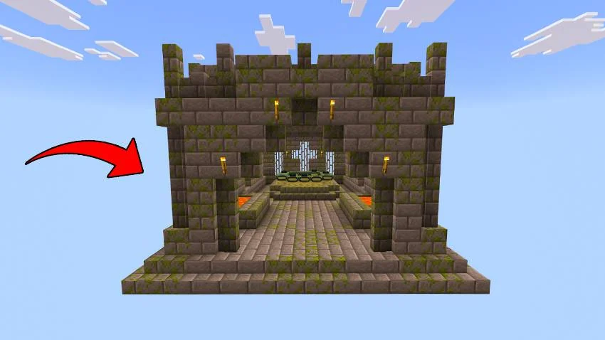 The floating stone-brick room contains the route to the End.