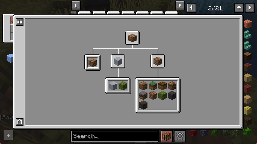 REI tag tree showing related block groups and the blocks they contain