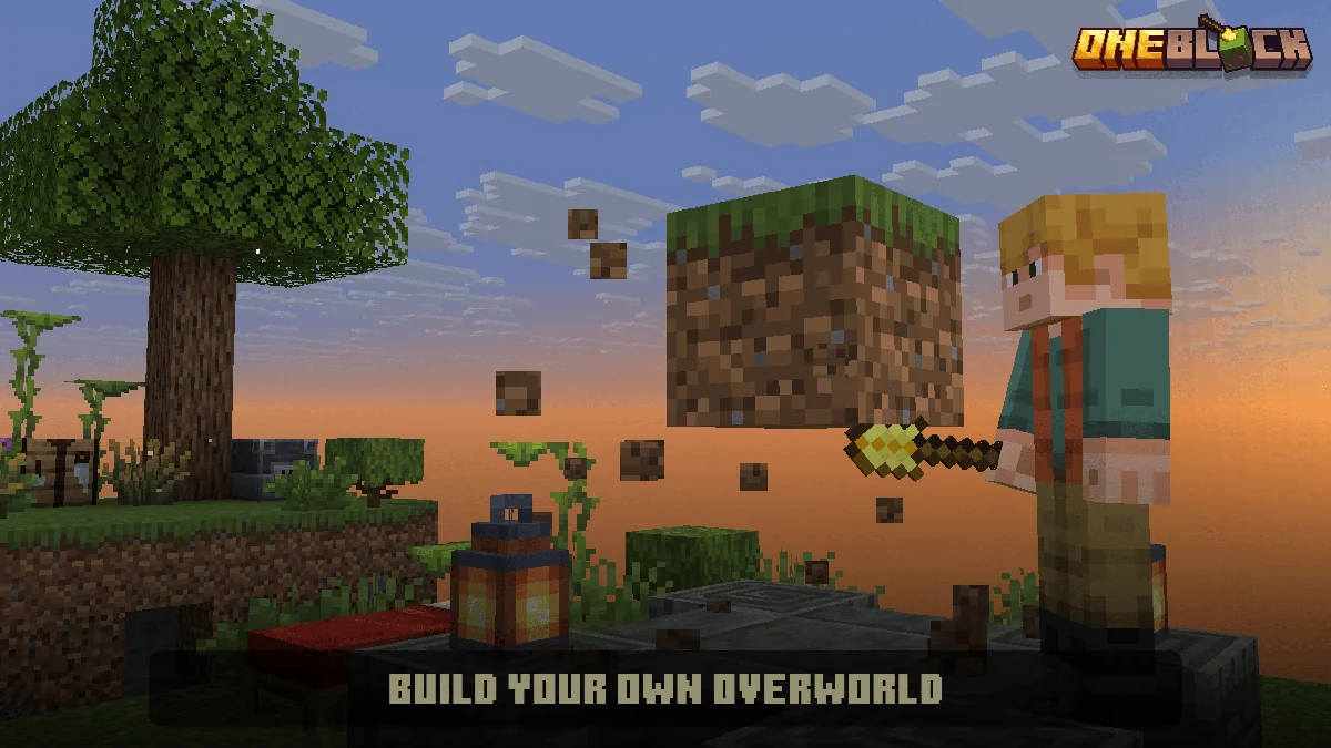 Creator OneBlock illustration: Build your own overworld.
