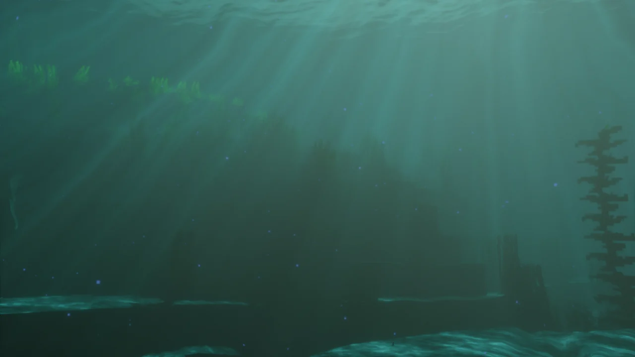 Underwater scene with shafts of light in Bliss Shaders