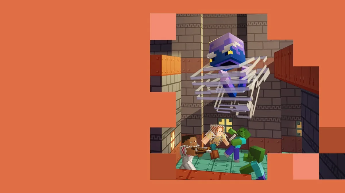 Official promotional artwork of a breeze above players in a trial chamber