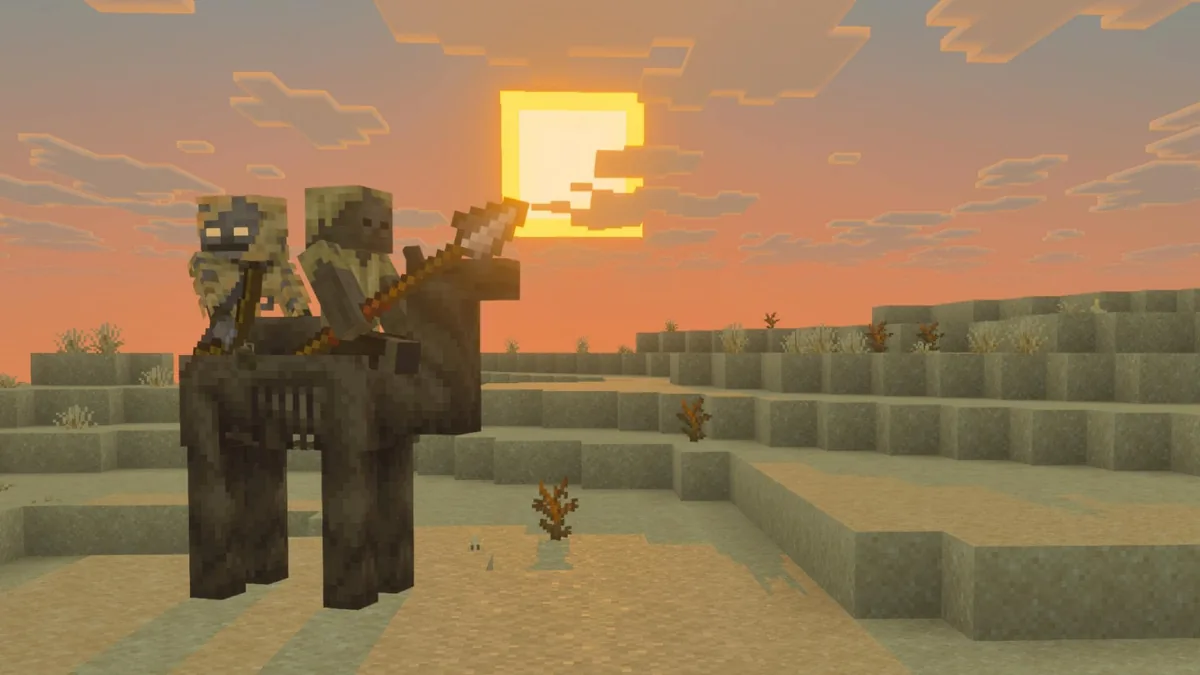 Camel husk with a spear-wielding husk and a parched archer