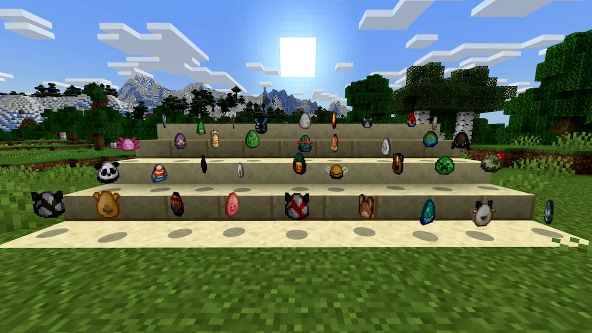 Redesigned Creative spawn egg icons resembling their mobs