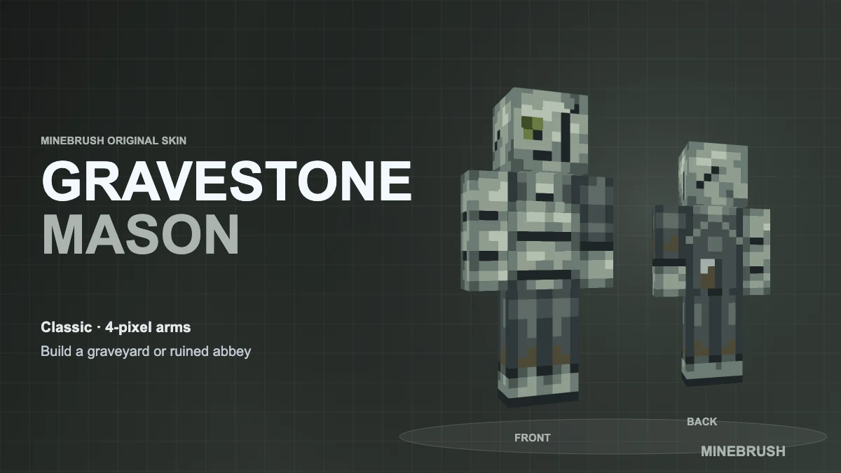 Minebrush gravestone mason cover
