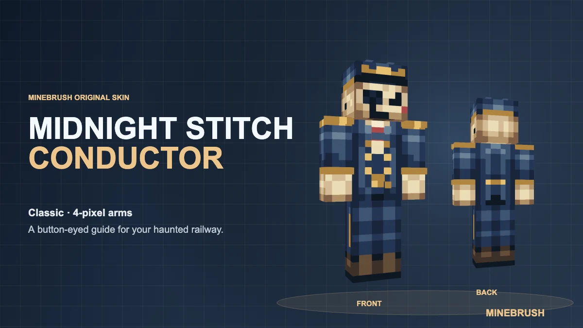 Minebrush midnight stitch conductor cover