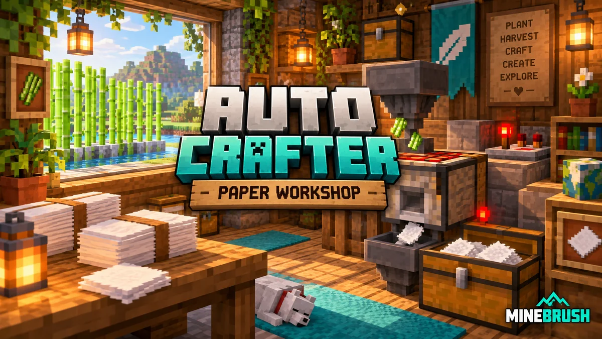 Minebrush paper autocrafter cover