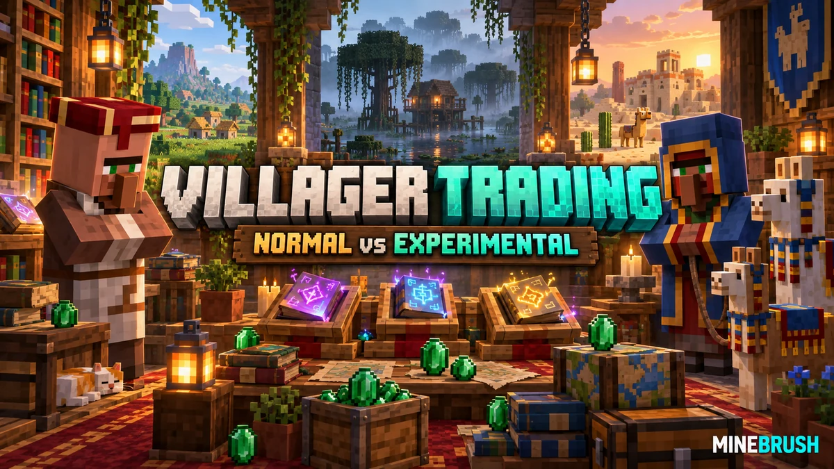 Minebrush villager trading cover