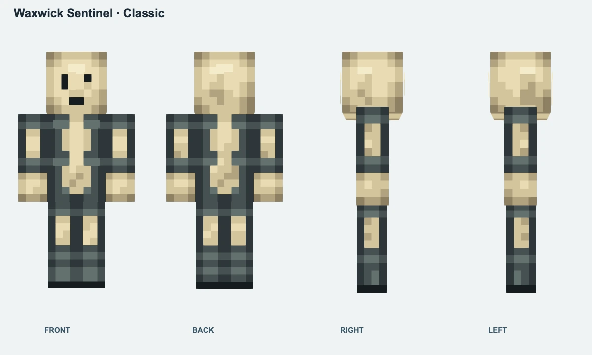 Waxwick Sentinel: front, back and both sides