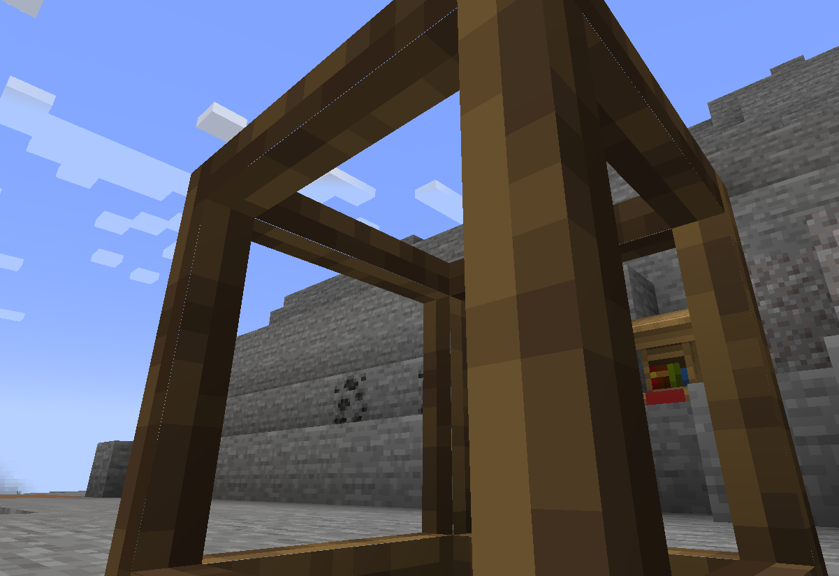 Thin bright seams along a wooden block model in the Model Gap Fix author's gallery example