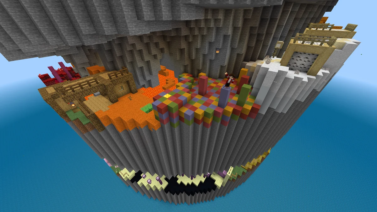 Hielke Maps Parkour Spiral screenshot showing a route across coloured platforms at different heights