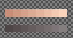 Creator example of matching a grayscale shade row to a coloured row