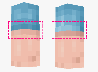 Two turquoise sleeves showing how highlights and shadows change their apparent shape