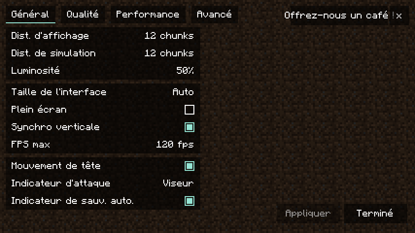 Author screenshot showing Sodium settings in French