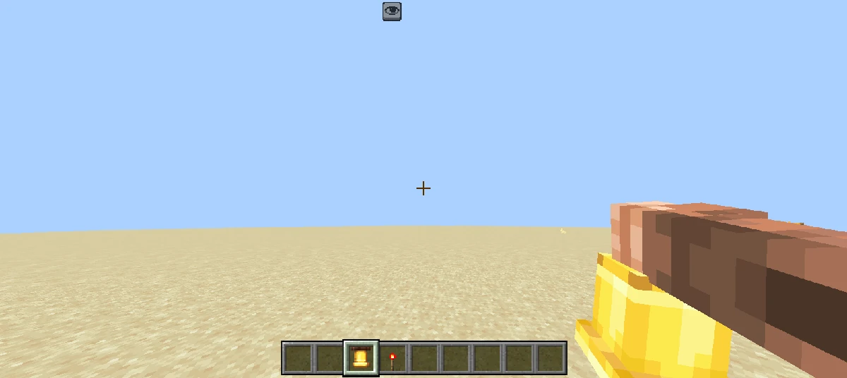 First-person view of a bell held by the player in Bedrock and Stuff