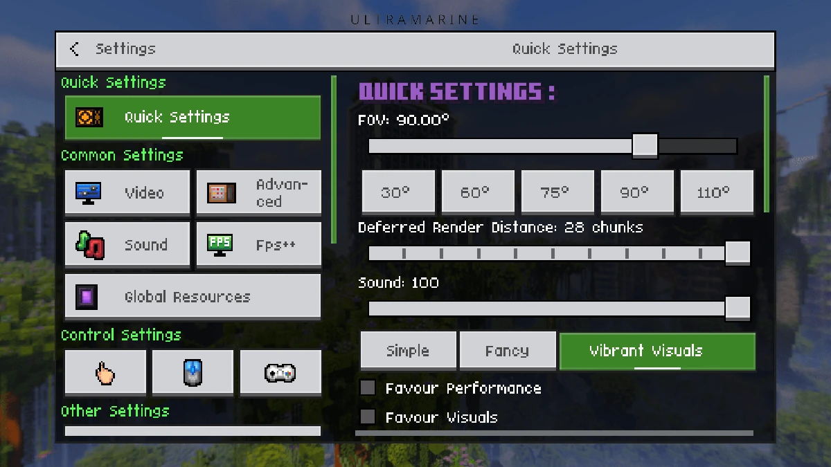Creator screenshot showing Ultramarine redesigned settings interface